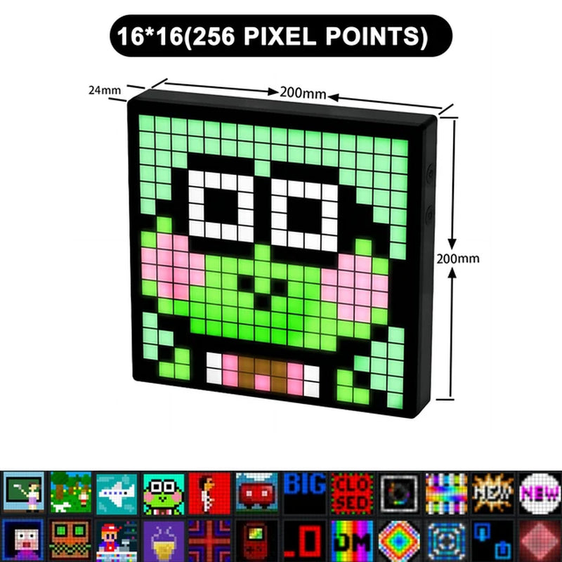 Smart LED Matrix Pixel Display RGB DIY Graffiti Bluetooth App Control Art Display for Gaming Room Decor Cool Animation Frame