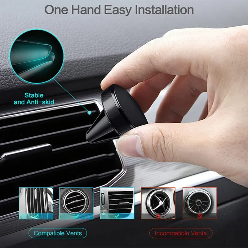 Magnetic Phone Holder in Car GPS Air Vent Mount Magnet Stand Mobile Phone Holder Interior Car Magnet Sticker Accessories